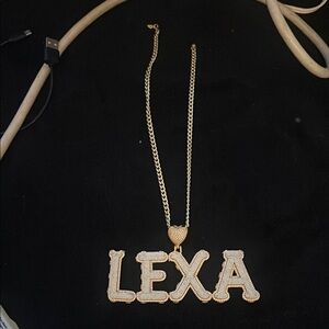 Gold and White Personalized Necklace